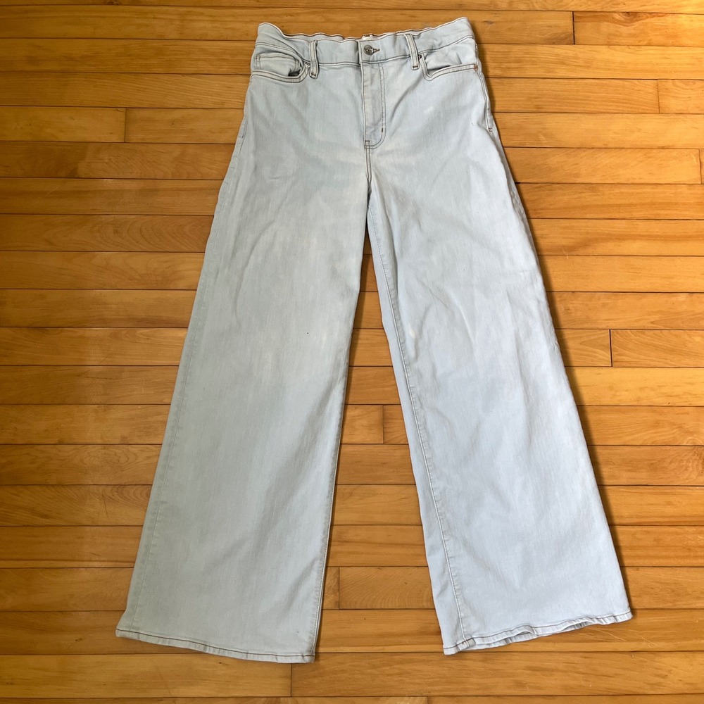Frame Le Slim Palazzo High Rise Wide Leg Jeans Light Wash Blue Size 29